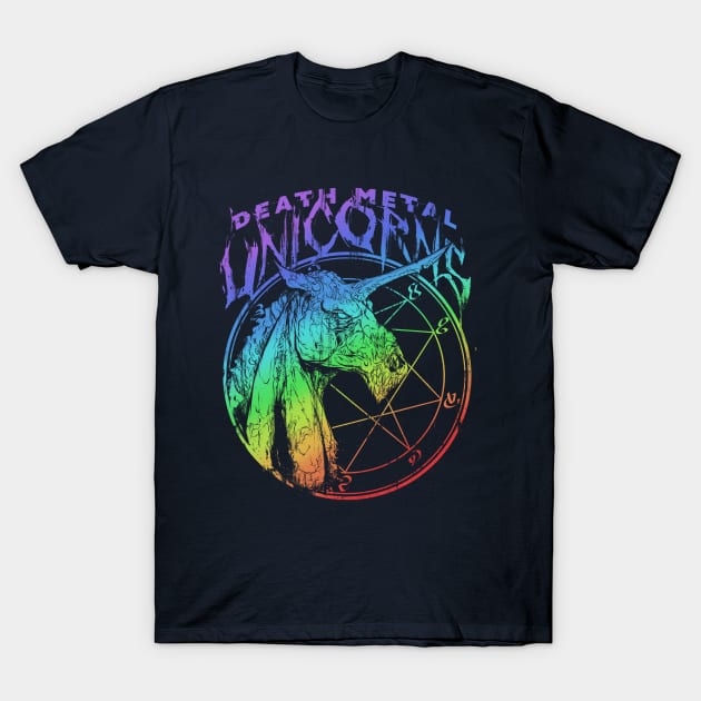 Death Metal Unicorn T-Shirt by jpowersart